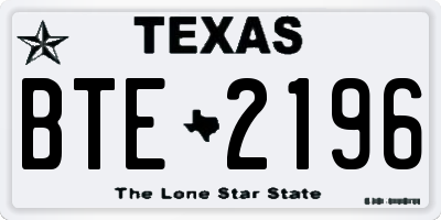 TX license plate BTE2196