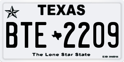 TX license plate BTE2209