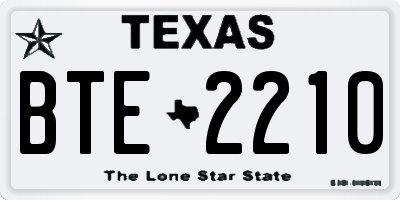 TX license plate BTE2210