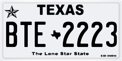 TX license plate BTE2223