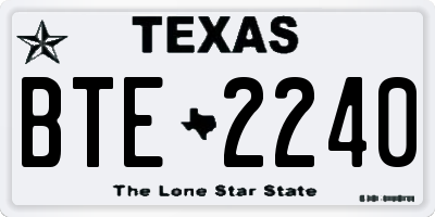 TX license plate BTE2240