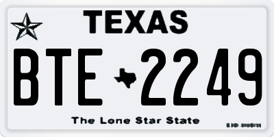 TX license plate BTE2249