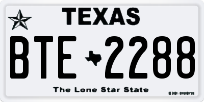 TX license plate BTE2288