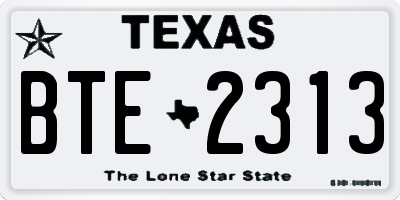 TX license plate BTE2313