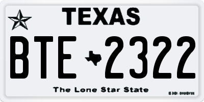 TX license plate BTE2322