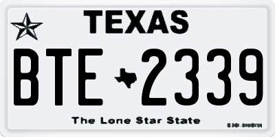 TX license plate BTE2339