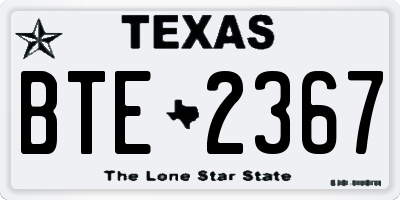 TX license plate BTE2367