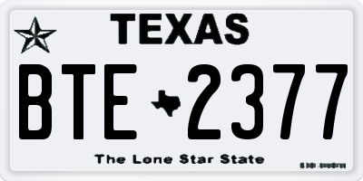 TX license plate BTE2377