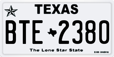 TX license plate BTE2380