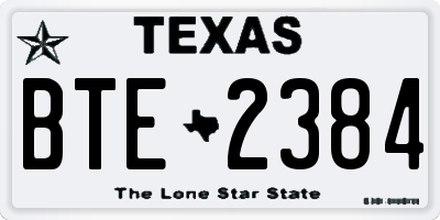 TX license plate BTE2384