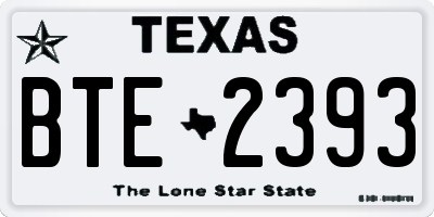 TX license plate BTE2393
