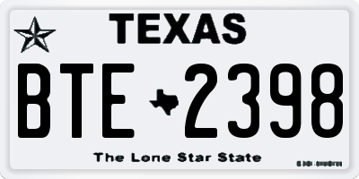 TX license plate BTE2398