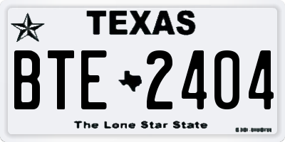 TX license plate BTE2404