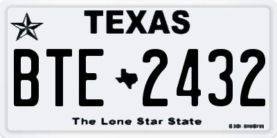 TX license plate BTE2432