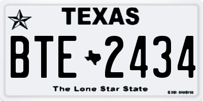 TX license plate BTE2434