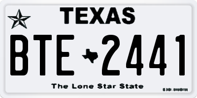 TX license plate BTE2441