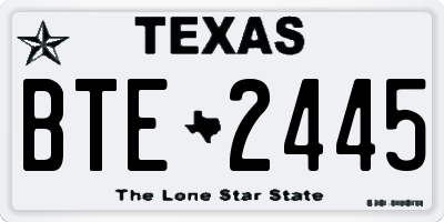 TX license plate BTE2445