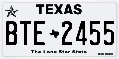 TX license plate BTE2455