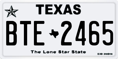 TX license plate BTE2465