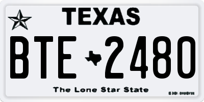 TX license plate BTE2480