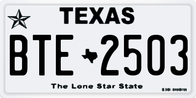 TX license plate BTE2503