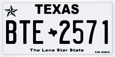 TX license plate BTE2571