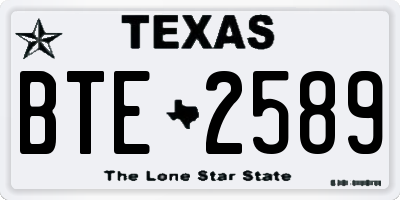 TX license plate BTE2589