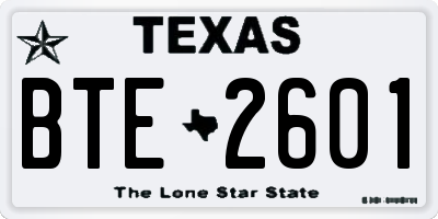 TX license plate BTE2601