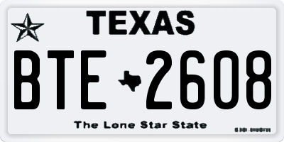 TX license plate BTE2608