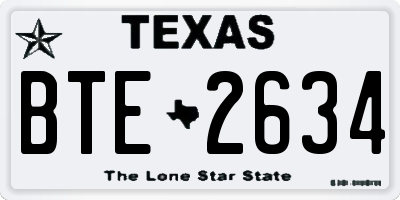 TX license plate BTE2634