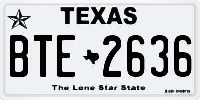 TX license plate BTE2636