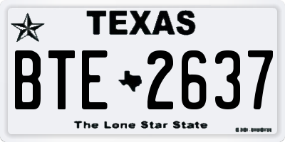 TX license plate BTE2637