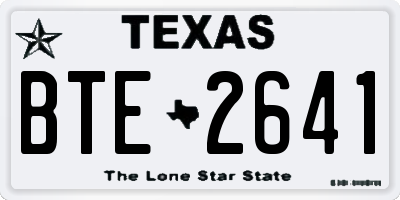TX license plate BTE2641