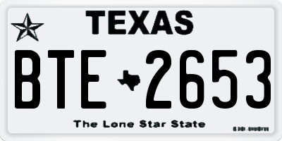 TX license plate BTE2653