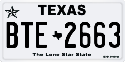 TX license plate BTE2663