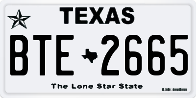 TX license plate BTE2665