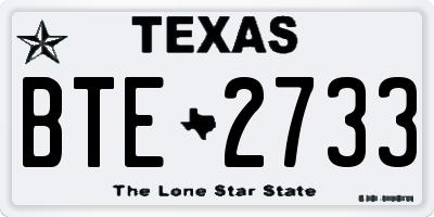 TX license plate BTE2733