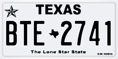 TX license plate BTE2741