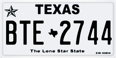 TX license plate BTE2744