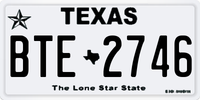 TX license plate BTE2746