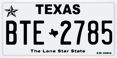 TX license plate BTE2785