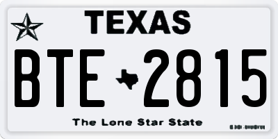 TX license plate BTE2815