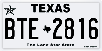 TX license plate BTE2816