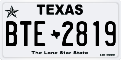 TX license plate BTE2819