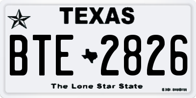 TX license plate BTE2826