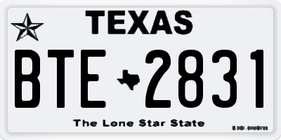 TX license plate BTE2831