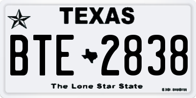 TX license plate BTE2838