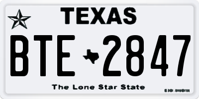 TX license plate BTE2847