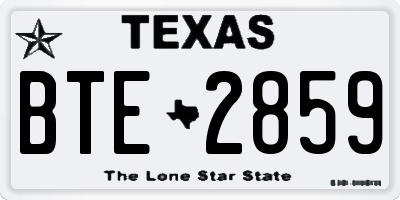 TX license plate BTE2859