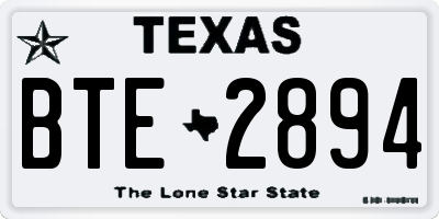 TX license plate BTE2894